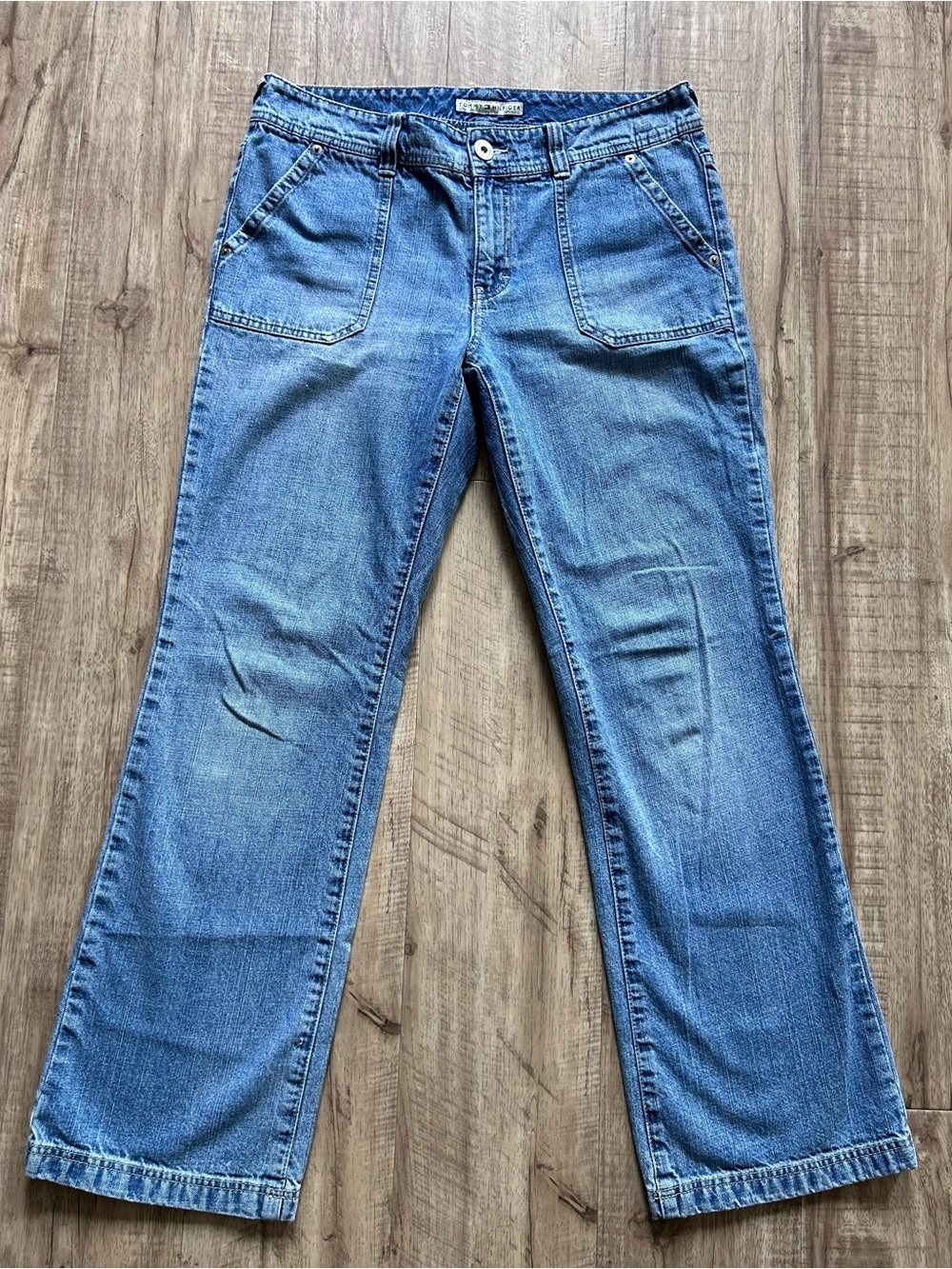 Vintage y2k tommy Hilfiger Classic Women's Blue Denim Jeans flap 100% cotton